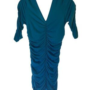 Woman's Derek Heart Vibrant Blue Ruched Mini Dress